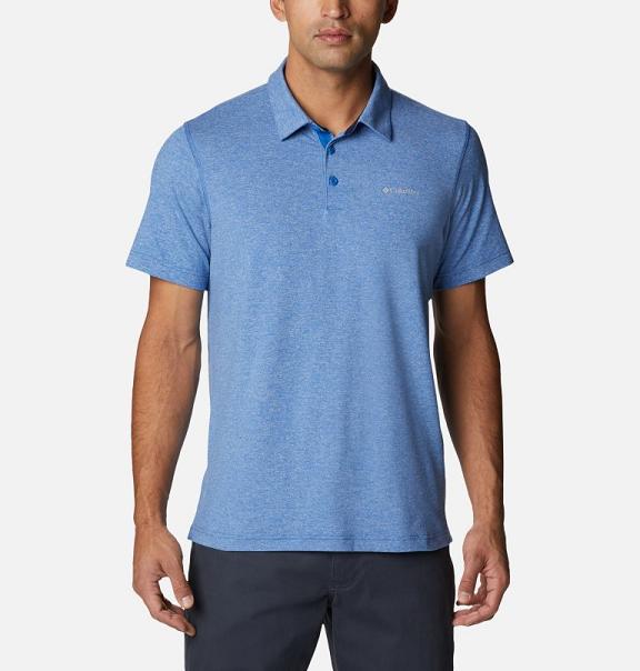 Columbia Tech Trail Polo Blue For Men's NZ61870 New Zealand